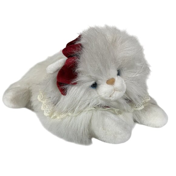 Commonwealth Other - Vintage 1989 Commonwealth Persian White Fluffy Kitty Cat Plush Blue Eyes 18in